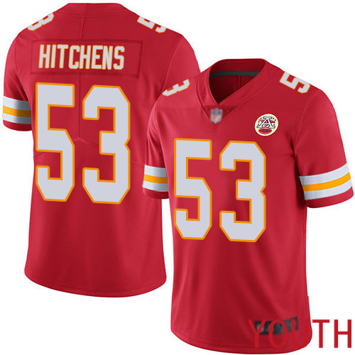 Youth Kansas City Chiefs 53 Hitchens Anthony Red Team Color Vapor Untouchable Limited Player Nike NFL Jersey